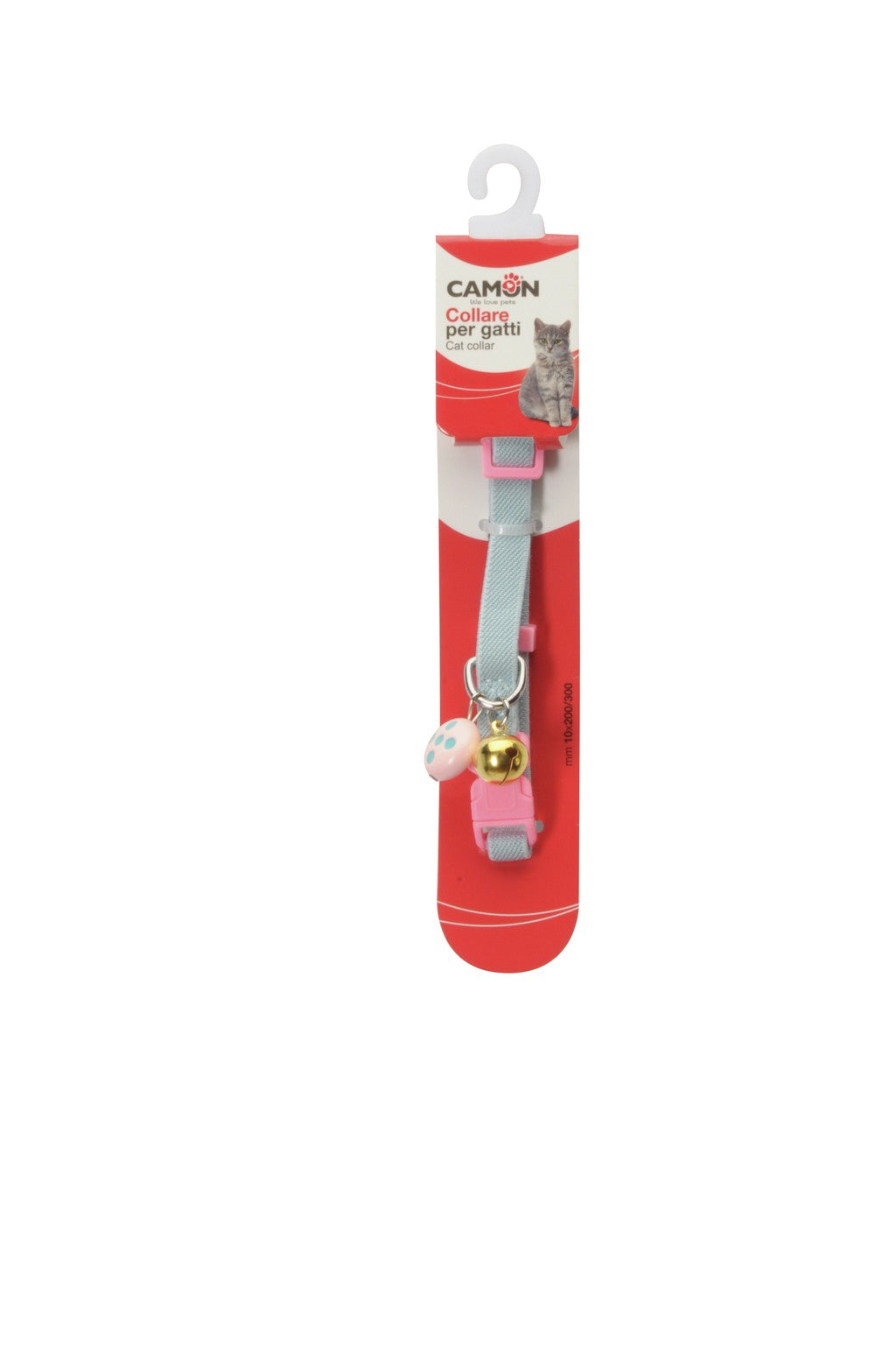 Collare elasticizzato bicolore Camon in nylon per gatti con campanellino, colore assortito Collare elasticizzato bicolore Camon in nylon per gatti con campanellino, colore assortito